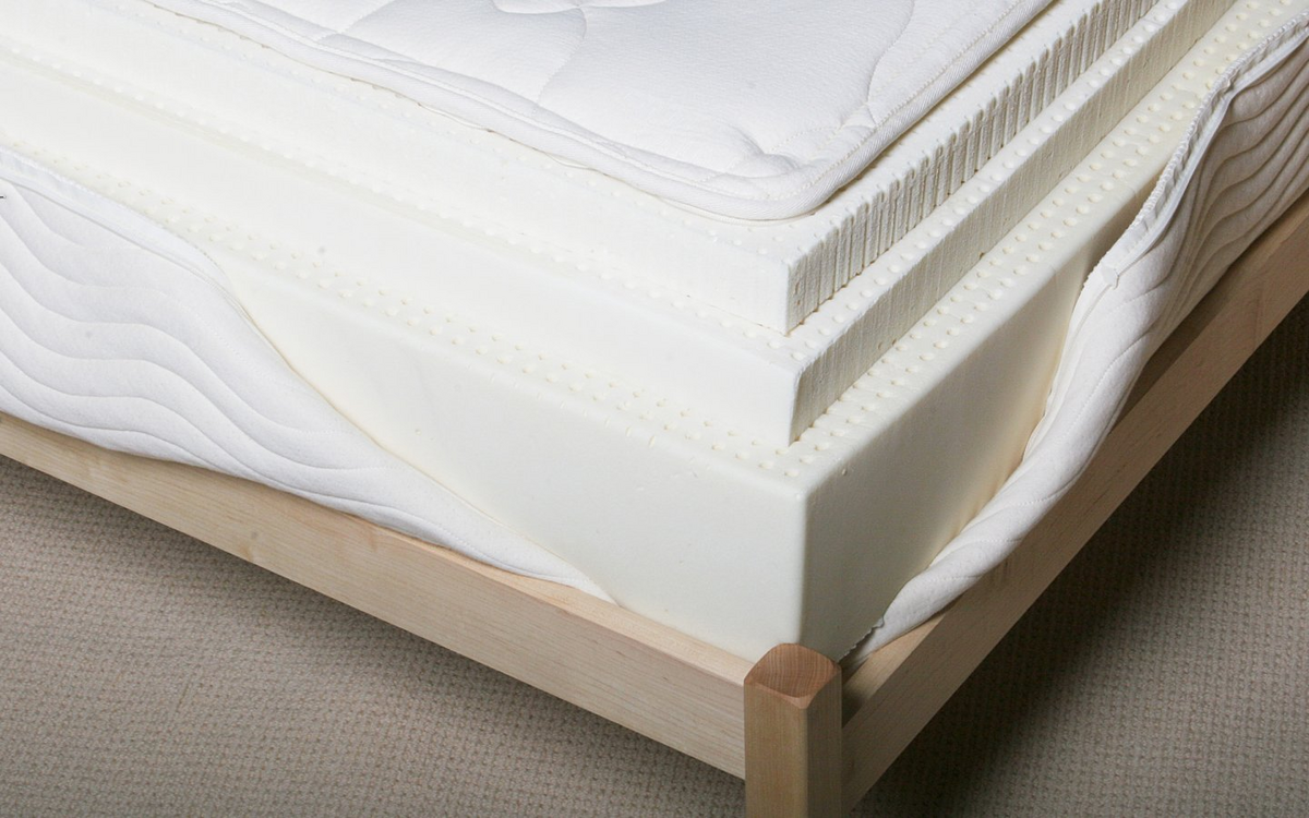 latex mattress with different sized internal layers