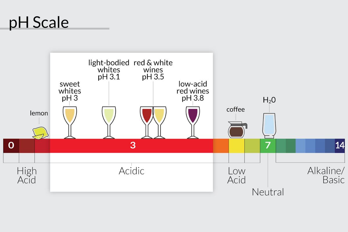different wines and their ph levels