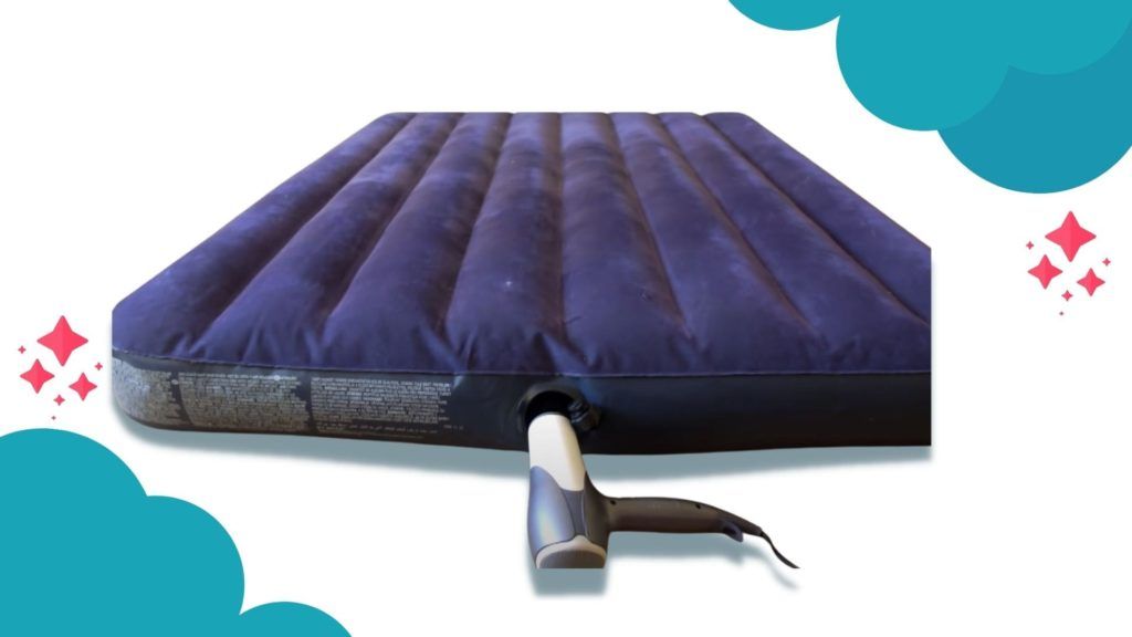 Blue air mattress with blower