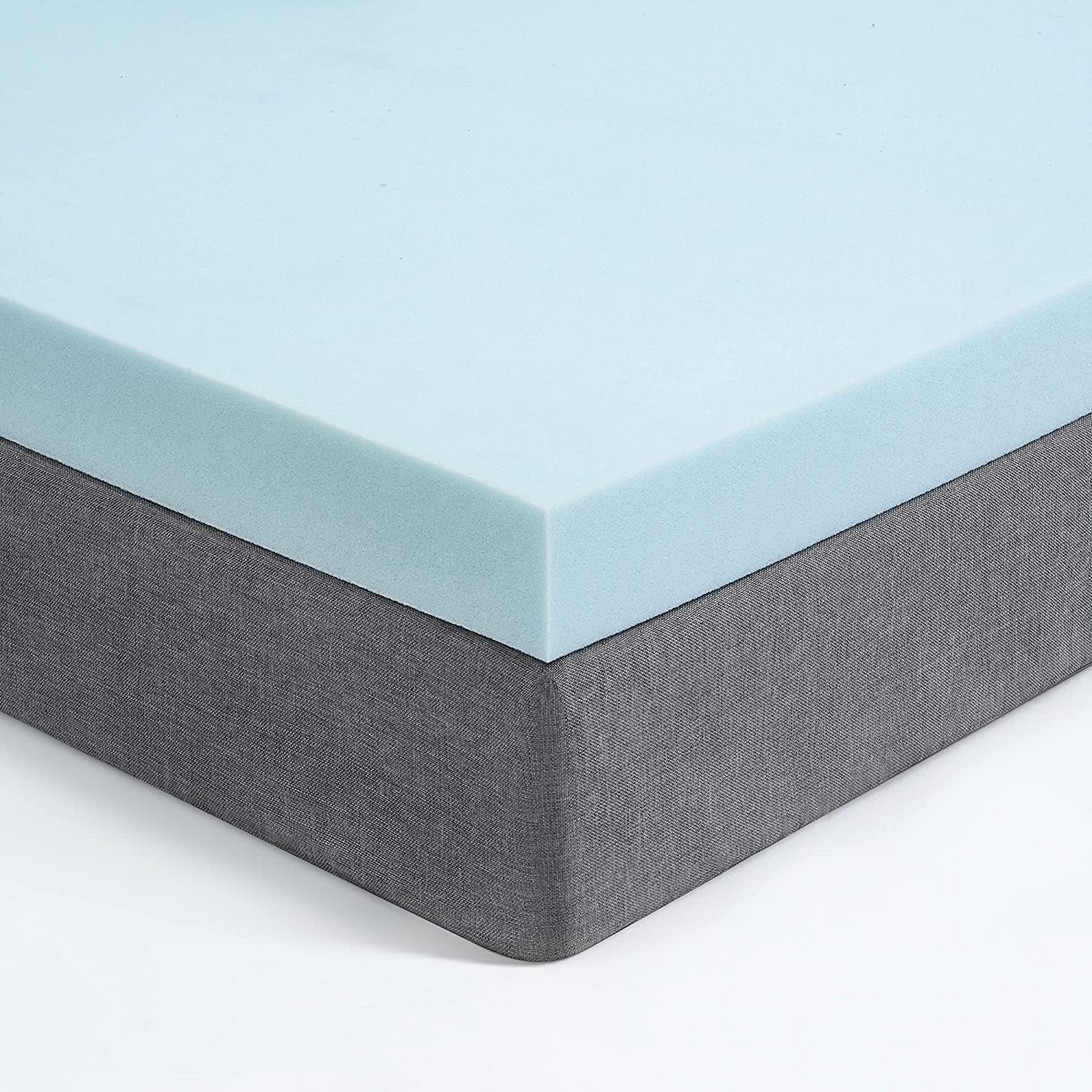 blue colored gel memory foam mattress